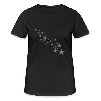 sternschuppe - Frauen T-Shirt atmungsaktiv - Schwarz - Vorne - AI Model Female 172 light (172cm)