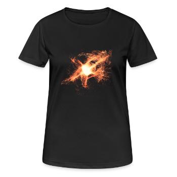 Explosion - Frauen T-Shirt atmungsaktiv - Schwarz - Vorne - AI Model Female 172 light (172cm)