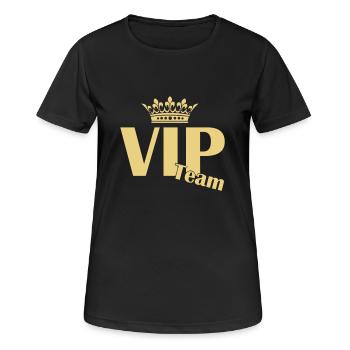 vip team - Frauen T-Shirt atmungsaktiv - Schwarz - Vorne - AI Model Female 172 light (172cm)