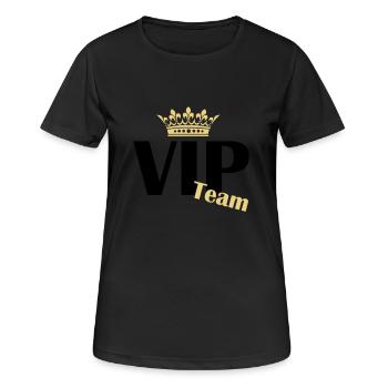 vip team - Frauen T-Shirt atmungsaktiv - Schwarz - Vorne - AI Model Female 172 light (172cm)