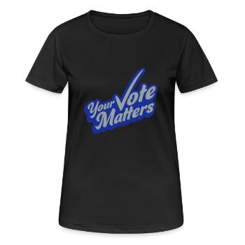 votre vote compte citation - T-shirt respirant Femme - noir - Devant - AI Model Female 172 light (172cm)