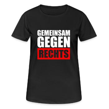 Ensemble contre la droite - T-shirt respirant Femme - noir - Devant - AI Model Female 172 light (172cm)