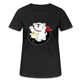 Dog Korean - Japanese Style 06 - Women's Breathable T-Shirt - black - Front - AI Model Female 172 light (172cm)