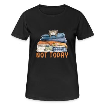 Coole Katze - Nicht heute - Frauen T-Shirt atmungsaktiv - Schwarz - Vorne - AI Model Female 172 light (172cm)
