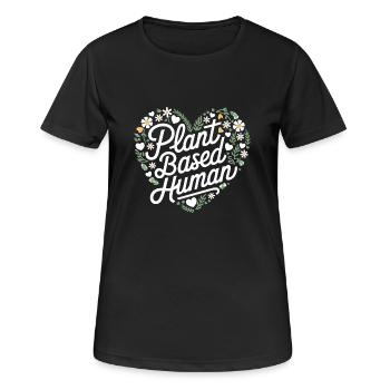 Végétarien Végétalien Végétarien Végétarien - T-shirt respirant Femme - noir - Devant - AI Model Female 172 light (172cm)