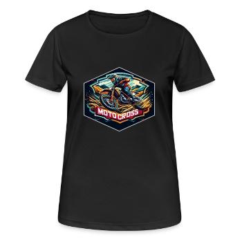 Motocross Logo - T-shirt respirant Femme - noir - Devant - AI Model Female 172 light (172cm)