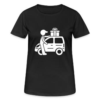 Livraison de services de colis - T-shirt respirant Femme - noir - Devant - AI Model Female 172 light (172cm)