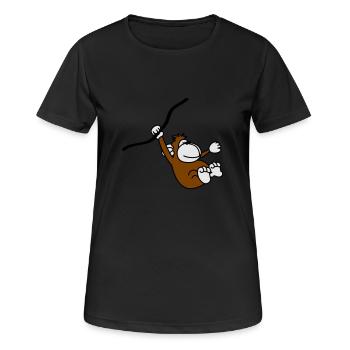 singe - T-shirt respirant Femme - noir - Devant - AI Model Female 172 light (172cm)