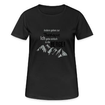 Therapie Berge - Frauen T-Shirt atmungsaktiv - Schwarz - Vorne - AI Model Female 172 light (172cm)