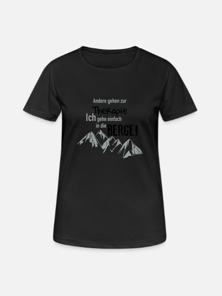 Therapie Berge - Frauen T-Shirt atmungsaktiv - Schwarz