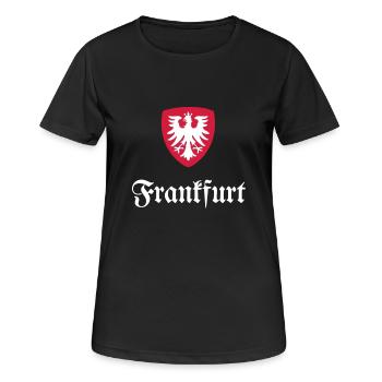 Frankfurt - Frauen T-Shirt atmungsaktiv - Schwarz - Vorne - AI Model Female 172 light (172cm)
