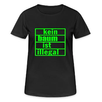 Kein baum ist illegal - Frauen T-Shirt atmungsaktiv - Schwarz - Vorne - AI Model Female 172 light (172cm)