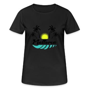 Majorque - T-shirt respirant Femme - noir - Devant - AI Model Female 172 light (172cm)