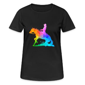 Western Lady Western Rider - T-shirt respirant Femme - noir - Devant - AI Model Female 172 light (172cm)