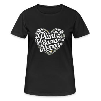 Végétarien Végétalien Végétarien Végétarien - T-shirt respirant Femme - noir - Devant - AI Model Female 172 light (172cm)