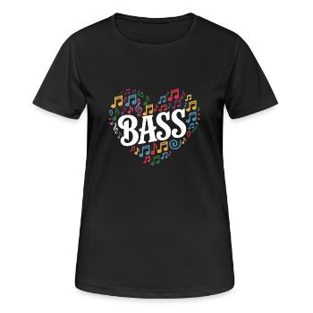 Cœur et basse - T-shirt respirant Femme - noir - Devant - AI Model Female 172 light (172cm)