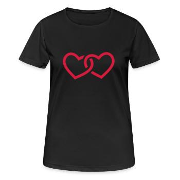 Hearts - T-shirt respirant Femme - noir - Devant - AI Model Female 172 light (172cm)
