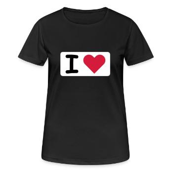 I LOVE - Frauen T-Shirt atmungsaktiv - Schwarz - Vorne - AI Model Female 172 light (172cm)