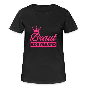 Braut Bodyguard - Frauen T-Shirt atmungsaktiv - Schwarz - Vorne - AI Model Female 172 light (172cm)