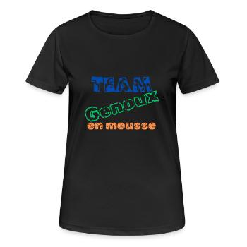 Team Genoux en mousse - T-shirt respirant Femme - noir - Devant - AI Model Female 172 light (172cm)