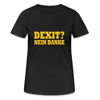 Dexit non merci - T-shirt respirant Femme - noir - Devant - AI Model Female 172 light (172cm)