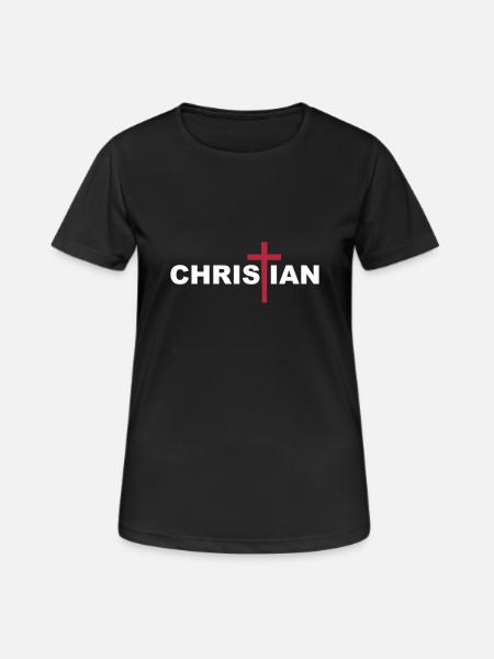 Christian Cross - Women's Breathable T-Shirt - black