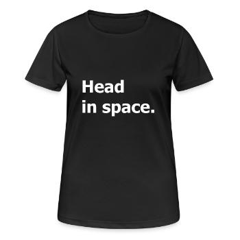 Kopf im Weltraum. Für Träumer und Nachdenkliche. - Frauen T-Shirt atmungsaktiv - Schwarz - Vorne - AI Model Female 172 light (172cm)