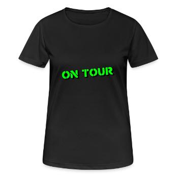 on tour - Frauen T-Shirt atmungsaktiv - Schwarz - Vorne - AI Model Female 172 light (172cm)