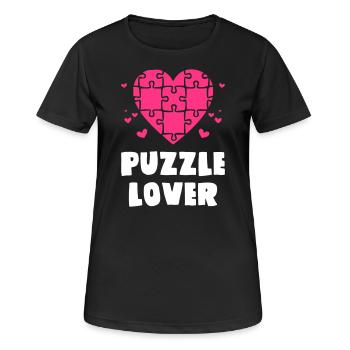Puzzle Lover - Women's Breathable T-Shirt - black - Front - AI Model Female 172 light (172cm)
