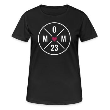 MOM 23 Coeur Bébé Mère Amour Fête des mères Maman 2023 - T-shirt respirant Femme - noir - Devant - AI Model Female 172 light (172cm)