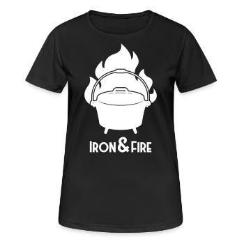 Iron and fire Dutch oven - Women's Breathable T-Shirt - black - Front - AI Model Female 172 light (172cm)