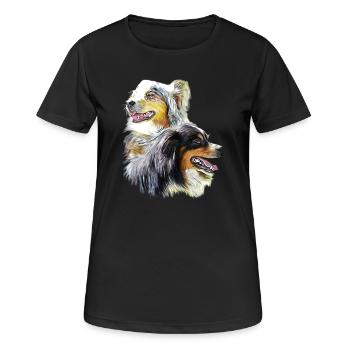 bergers australiens - T-shirt respirant Femme - noir - Devant - AI Model Female 172 light (172cm)