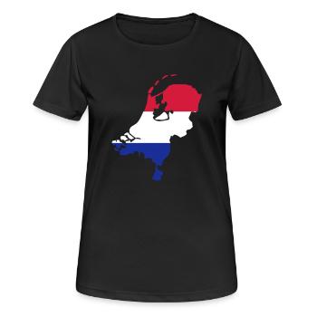Pays-Bas - T-shirt respirant Femme - noir - Devant - AI Model Female 172 light (172cm)