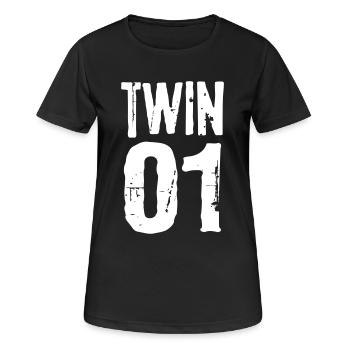 Twin 01 02 twins partnerlook twin gift - Women's Breathable T-Shirt - black - Front - AI Model Female 172 light (172cm)