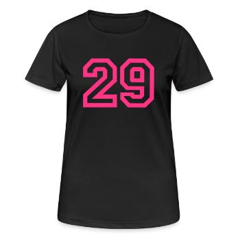 29 Collegestyle - Frauen T-Shirt atmungsaktiv - Schwarz - Vorne - AI Model Female 172 light (172cm)
