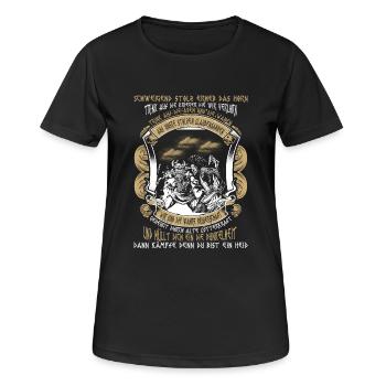 Wikinger Trinkspruch - Frauen T-Shirt atmungsaktiv - Schwarz - Vorne - AI Model Female 172 light (172cm)