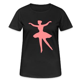 Ballerina - Frauen T-Shirt atmungsaktiv - Schwarz - Vorne - AI Model Female 172 light (172cm)