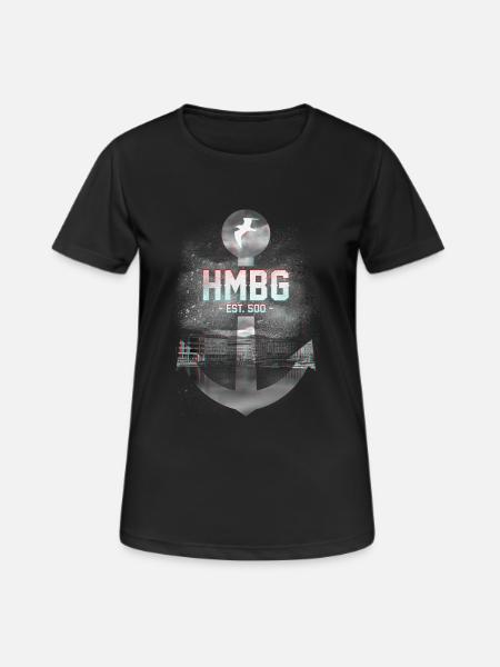 HAMBURG - Frauen T-Shirt atmungsaktiv - Schwarz