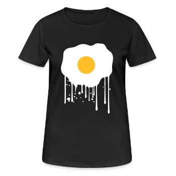 goutte graffiti tampon oeuf au plat nourriture lec - T-shirt respirant Femme - noir - Devant - AI Model Female 172 light (172cm)