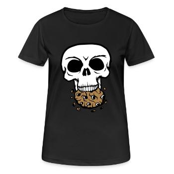 schaedel tot tod sterben kopf knochen skelett tote - Frauen T-Shirt atmungsaktiv - Schwarz - Vorne - AI Model Female 172 light (172cm)