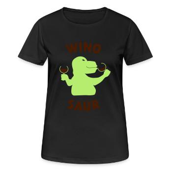 Winosaur - Frauen T-Shirt atmungsaktiv - Schwarz - Vorne - AI Model Female 172 light (172cm)
