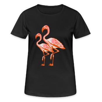 two flamingos - Women's Breathable T-Shirt - black - Front - AI Model Female 172 light (172cm)