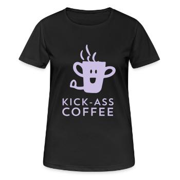 Kick-Ass Coffee - Frauen T-Shirt atmungsaktiv - Schwarz - Vorne - AI Model Female 172 light (172cm)