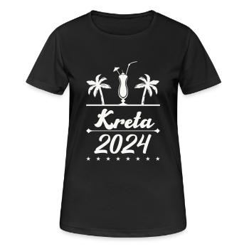Crete 2024 - Women's Breathable T-Shirt - black - Front - AI Model Female 172 light (172cm)
