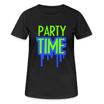 Logo de l’équipe Party Time Célébrez les amis de l’équipe - T-shirt respirant Femme - noir - Devant - AI Model Female 172 light (172cm)