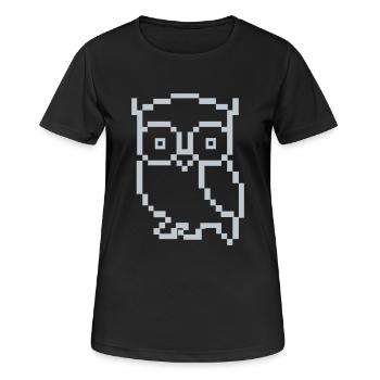 eule pixel - Frauen T-Shirt atmungsaktiv - Schwarz - Vorne - AI Model Female 172 light (172cm)