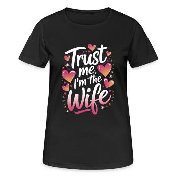 Frau Ehefrau Partnerin Familie Verheiratet - Frauen T-Shirt atmungsaktiv - Schwarz - Vorne - AI Model Female 172 light (172cm)