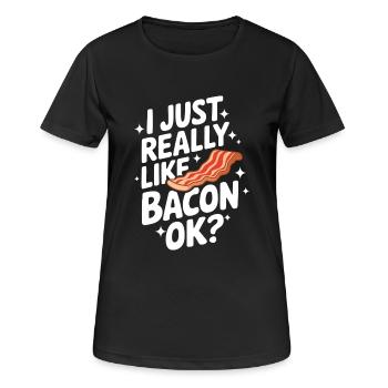 Bacon Breakfast Bacon - Women's Breathable T-Shirt - black - Front - AI Model Female 172 light (172cm)