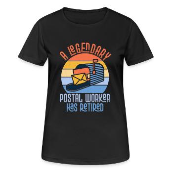 Un postier légendaire a pris sa retraite Postman Mail - T-shirt respirant Femme - noir - Devant - AI Model Female 172 light (172cm)