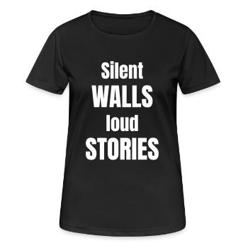 Silent walls loud stories - Women's Breathable T-Shirt - black - Front - AI Model Female 172 light (172cm)